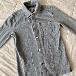 Nordstrom 100% Cotton Textured Long Sleeve Button Up Shirt Size 8/10